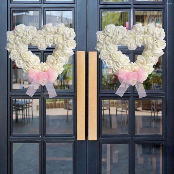 Fleurs décoratives Fleur de porte de couronne artificielle Fleur DIY MARIAGE MÉDICA HOME SOIR PARTI PENDANT PENDANT MUR DÉCOR