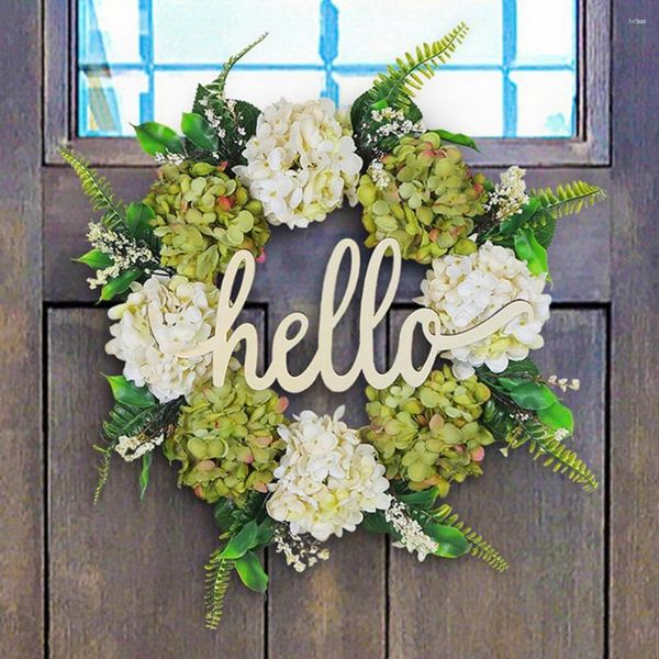 Fleurs décoratives guirlande artificielle porte décoration décor à la maison fête bonjour vert blanc hortensia pour mur avant