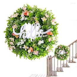 Fleurs décoratives couronne artificielle pour le printemps eucalyptus réutilisable Fleur de porte Garland Home Decor Products Entrance Ferme Ferme