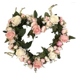 Couronne artificielle de fleurs décoratives, guirlande de Simulation de mur de porte de linteau, décor de mariage