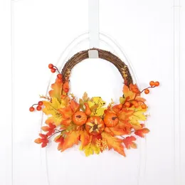 Fleurs décoratives couronnes artificielles citrouille guirlande de décoration d'automne couronne de porte pour le mariage à la maison