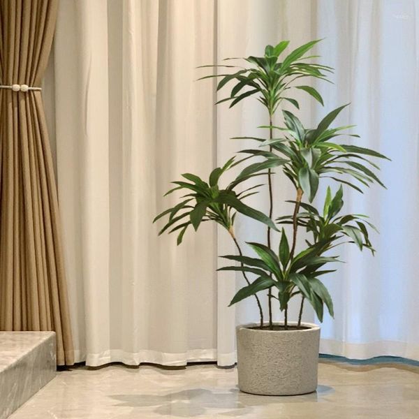 Flores decorativas Planta artística Lucky Bamboo Lily Leaf Gran Banyan Tree Jardín al aire libre Boda Sala de estar Balcón Decoración del hogar de lujo