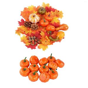 Fleurs décoratives assorties citrouilles artificielles Halloween Noël automne mousse artisanat récolte