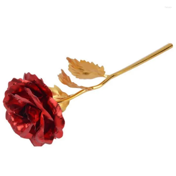 Flores decorativas a 35 24k Rose Rose Flower Golteado para siempre con caja de regalo y bolso para amantes Madre Amigos Día de San Valentín