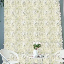 Flores decorativas atraente artificial rosa pano de fundo decoração de parede de casamento anti-uv painel de flores decoração de eventos