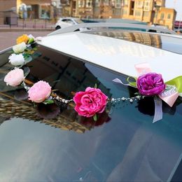 Decoratieve bloemen Austin Rose Artificial Silk 110cm Auto Dak Garland Bruiloft Decoratie Versiering Fake Flower Decora