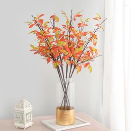 Fleurs décoratives Automne Feel Real Touch Fulu Plantes Artificielles Avec Des Buissons De Jardin De Fruits Faux Orange Feuilles Faux Plante Pour La Décoration De La Maison