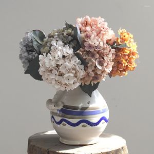 Decoratieve Bloemen Herfst Hortensia Kunstbloem Retro Zijde Voor Thuis Tafel Kunst Decoratie Bruiloft Centerpieces