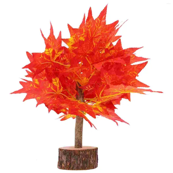 Flores decorativas Modelo de árbol de arce de otoño Proporro de bonsai artificial