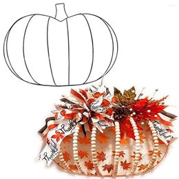 Fleurs décoratives Automne Pumpkin Couronne de mousse Bague Diy Metal Met Mur Mur