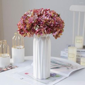 Decoratieve Bloemen Herfst Zijde Hortensia Boeket Kunstmatig Voor Huisdecoratie DIY Bruiloft Tuin Benodigdheden Po Props Nepplanten