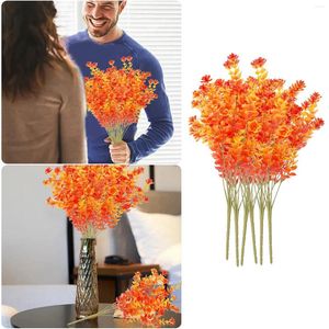 Decoratieve Bloemen Herfst Simulatie Camellia Bloemboeket Woondecoratie Groene Rekwisieten Set 6pc