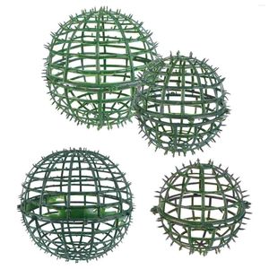 Fleurs décoratives boule plante topiaire cadre fleur herbe Cage Support artificiel bricolage Support Floral Support plantes plastique vert