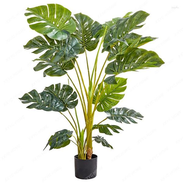 Fleurs décoratives Bamboo Leaf Simulation Plant Decoration maison Indoor Grand sol vert faux arbres