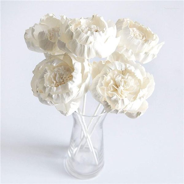 Fleurs décoratives bambus diffuse de couleur naturelle décoration anche diffuseur ménage mariage artificiel sola wood papier avec tiges