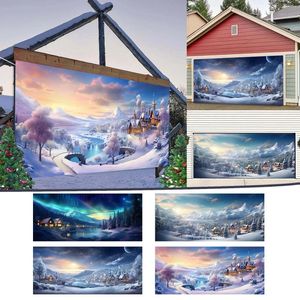 Decoratieve bloemen Banners voor kamer sneeuw thema kerst garagedeur decoratie banner muurschildering ongewone vlagpool telescoping