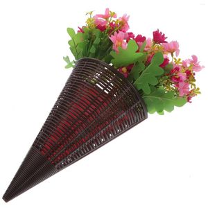 Paniers de fleurs décoratifs pour plantes tenture murale panier artificiel faux osier tissé en plastique porche décoration de ferme