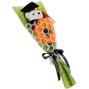 Fleurs décoratives ours Bouquet cadeau de remise de diplôme tournesol diplômés Statue cadeaux savon adorables remises de diplômes