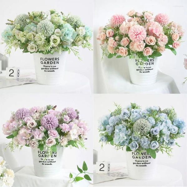 Fleurs décoratives beaux falsification de soie artificielle Flor Flor Mothers Day Saint Valentin Bouquet Decor Bridal comme cadeau