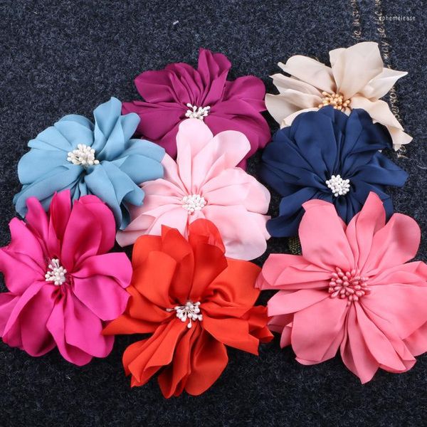 Flores decorativas, hermosa pinza para el cabello, flor, pinzas de peonía, boda, novia, dama de honor, fiesta de graduación, broche de horquilla rosa Beige