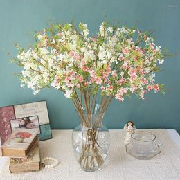Fleurs décoratives Belle fleur de prune avec feuilles artificielles pour la table de table de maison décoration indie décor de chambre flres
