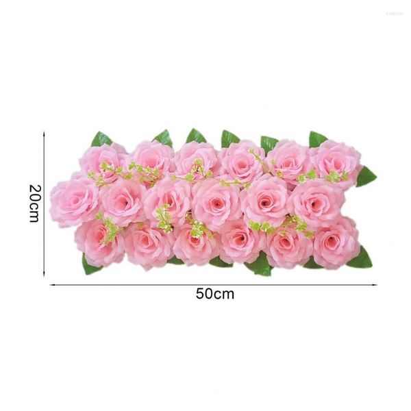 Flores decorativas Hermosa Aspecto Realista Múltiples Capas Pétalo Artificial Rosa Flor Fila DIY Boda T Decoración de Escenario