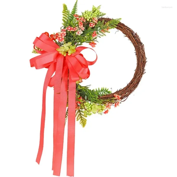 Fleurs décoratives beaux rubans de couronne décoration de cercle adapté à diverses occasions répartir le bonheur des vacances
