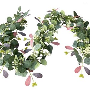 Decoratieve bloemen Mooi gesimuleerd eucalyptusblad Rotan 180CM lengte Ideaal voor thuis en op kantoor Decoratie Kwaliteit PE Plastic