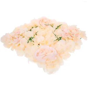 Panneau de fleurs décoratives pour chambre à coucher, décoration murale de fond de mariage, Rose artificielle, tissu en soie, faux