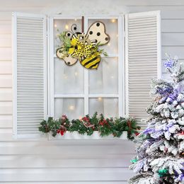 Decoratieve bloemen bijendag krans voordeur zonnebloem hangende decoratie gelukkig honing ornament ambacht