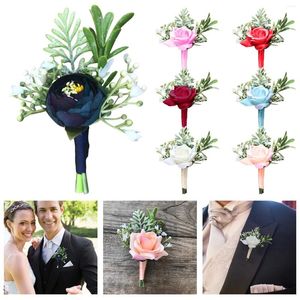Fleurs décoratives avant le mariage du mariage du marié du marié fleur en soie rose petite et table maître de table de tissu