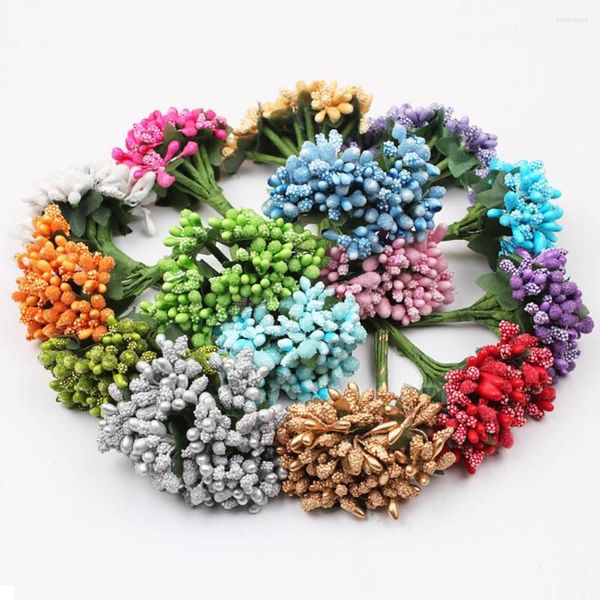 Fleurs décoratives Berry Étamines Artificielles Fleur À La Main Pour Les Décorations De Mariage Décor À La Maison Partie Pistil DIY Coffret Cadeau Guirlande Artisanat Faux