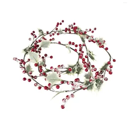 Fleurs décoratives Berry Garlands fausse plante de Noël arbre suspendu ornements de vie de vie de la vive 1,2 m de porte frnot décor de maison mousse de bureau