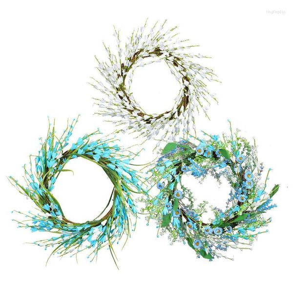 Fleurs décoratives Berry Ring Wreath All Season For Festival Exquis Easter Floral Leaves Front Door Walls Cheminée Table