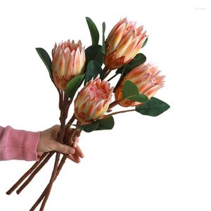 Decoratieve bloemen grote kunstmatige nep zijden protea cynaroides plastic bloem arrangementen decor boeket voor trouwtafel centerpieces 1 pcc