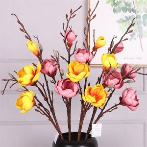 Fleurs décoratives grandes simulation magnolia peinte à la main atterrissage fleur de fleur d'urgence chinoise européenne accessoires