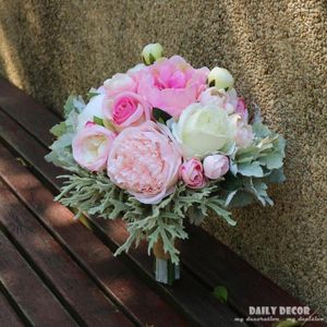 Fleurs Décoratives Grand Format ! 30cm Mariage Artificiel Bouquet De Mariée De Mariage Grande Fleur Mariée Fournitures Rose