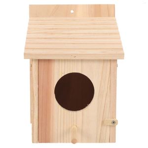 Decoratieve Bloemen Vogelkooi Houten Huis Nest Huisdier Vogels Natuurlijke Kweekbox Feeder Kleine Nesting Tuin