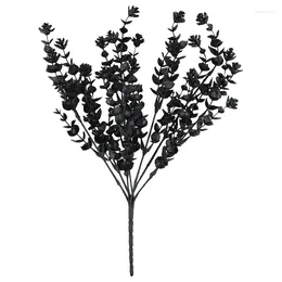 Fleurs décoratives eucalyptus noir feuille de branche plastique plantes vertes artificielles fausse fleur de mariage fête salon maison jardin