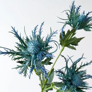 Decoratieve bloemen blauwe kunstmatige distel plant voor decoratie boeket accessoires planten bruiloft feest kunst