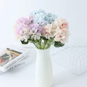 Decoratieve bloemen blauw kunstmatige hortensia real touch witte takken decoratie bruiloft boeket bloemen arrangement