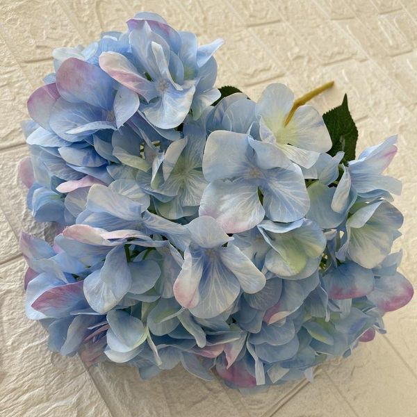 Fleurs décoratives d'hortensia artificielles bleues, Arrangement de fleurs, décoration de jardin de maison, Bouquet de mariage, faux