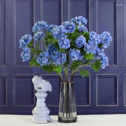 Fleurs décoratives bleu artificiel en plastique hydrangea branche de la succursale de la salle de mariage