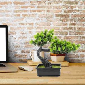 Decoratieve Bloemen Bonsai Kunstmatige Ingemaakte Boom Grenen Nep Pot Simulatie Faux Gastvrije Ornamenten Zen Tuin Decor Diy