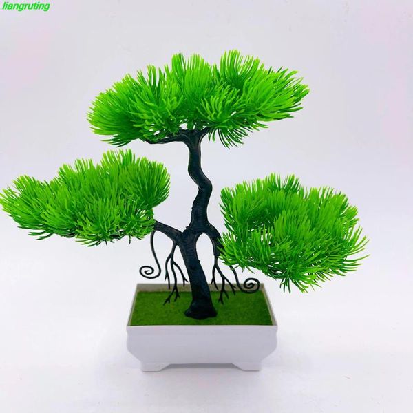 Fleurs décoratives Bonsai Simulation Plant bienvenue Plastic Plastique Fausse Fleur Fleur Vrein Vin Bibliothèque Cabinet Home Decoration Pieces