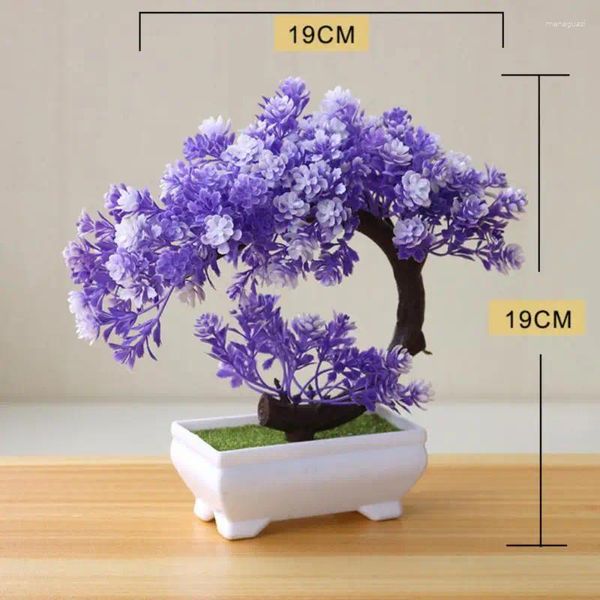 Fleurs décoratives bonsaï petit Pot d'arbre matériaux durables faible entretien El décor de jardin Design Unique ornements en Pot élégants charmants