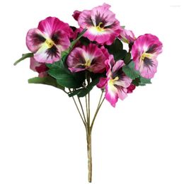 Decorative Flowers Bouquet Decor Wedding Pansy Artificial Table El Ornament Desk Fake Office Party Home Simulation Plant