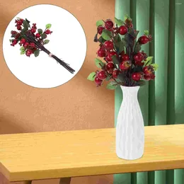 Ramo de flores decorativas, decoración de mesa de comedor, bayas de acebo artificiales, simulación de flor de Granada