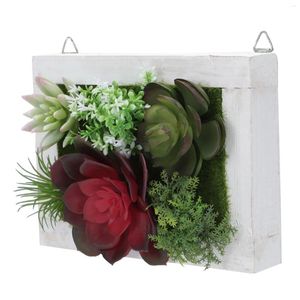 Fleurs décoratives Boxwood Imitation Plants Cadre de mariage Faux Greenery Mur suspendu en plastique Faux Po Decor