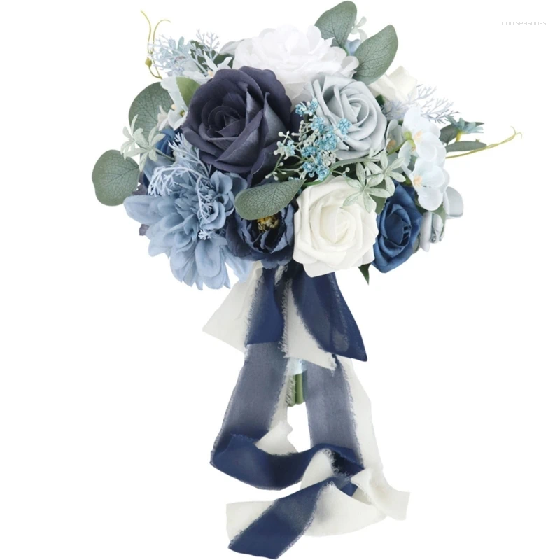 Decorative Flowers Bridal Bouquet For Wedding Artificial Rose Flower Bride Mariage Romantic-Wedding Party 50LB